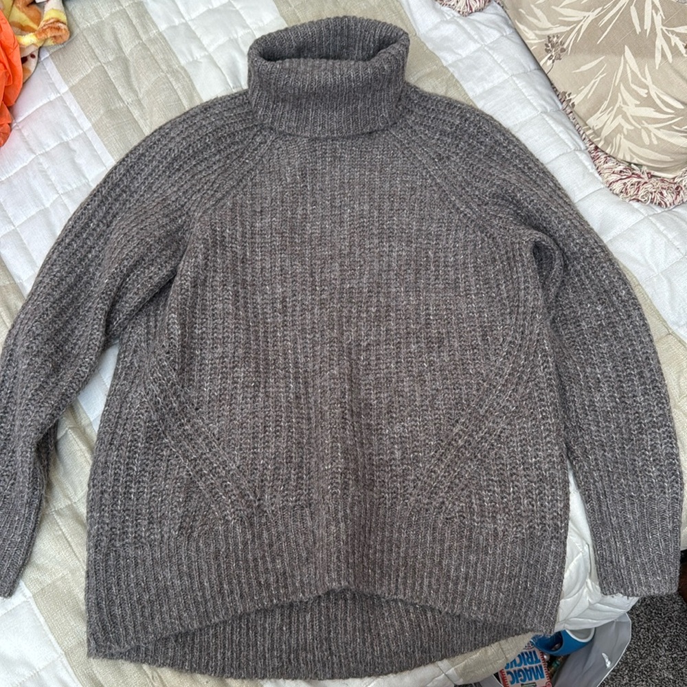 Old Navy Brown Beige Knit Turtleneck Sweater